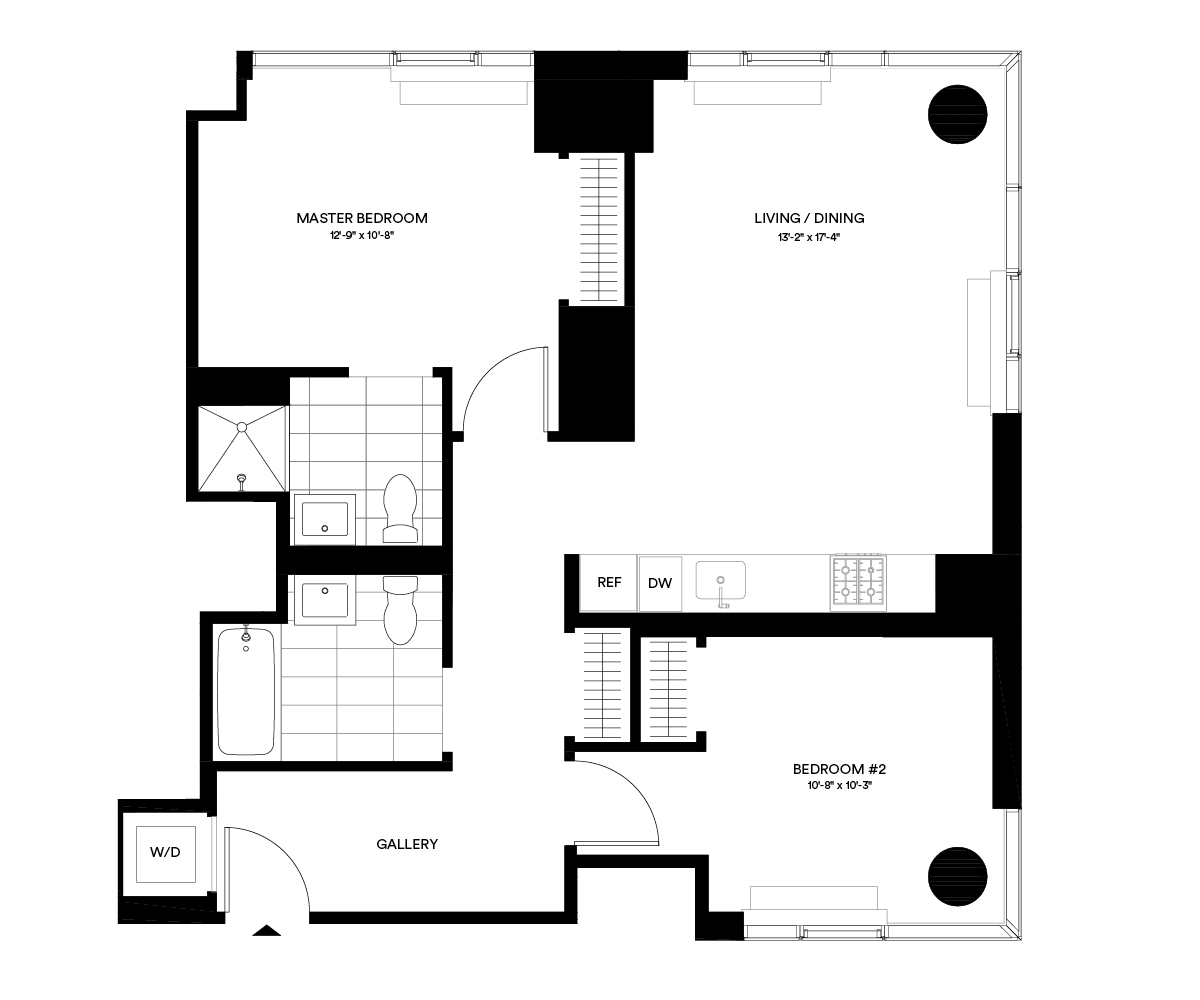 3D floor plan image for apartment 2-50D at Jackson Park